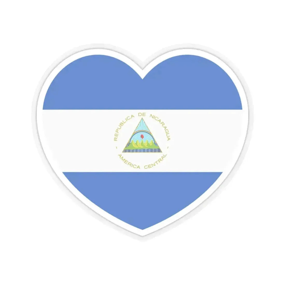 Heart Flag of Nicaragua - STICKER Vinyl Kiss-Cut Decal 3 Inch Transparent - The Sticker Space