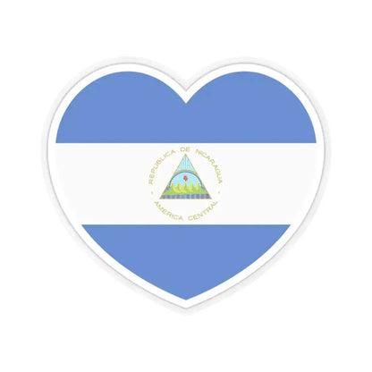 Heart Flag of Nicaragua - STICKER Vinyl Kiss-Cut Decal 3 Inch Transparent - The Sticker Space
