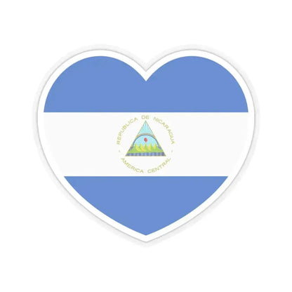 Heart Flag of Nicaragua - STICKER Vinyl Kiss-Cut Decal 4 Inch Transparent - The Sticker Space