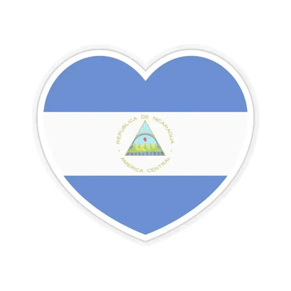 Heart Flag of Nicaragua - STICKER Vinyl Kiss-Cut Decal 6 Inch Transparent - The Sticker Space