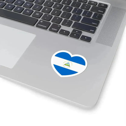 Heart Flag of Nicaragua - STICKER Vinyl Kiss-Cut Decal - The Sticker Space
