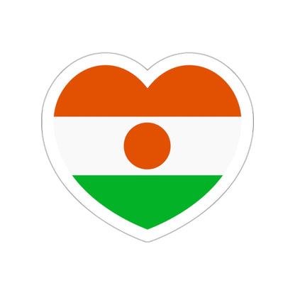 Heart Flag of Niger - STICKER Vinyl Die-Cut Decal-White-The Sticker Space