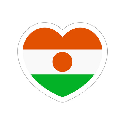 Heart Flag of Niger - STICKER Vinyl Die-Cut Decal-White-The Sticker Space