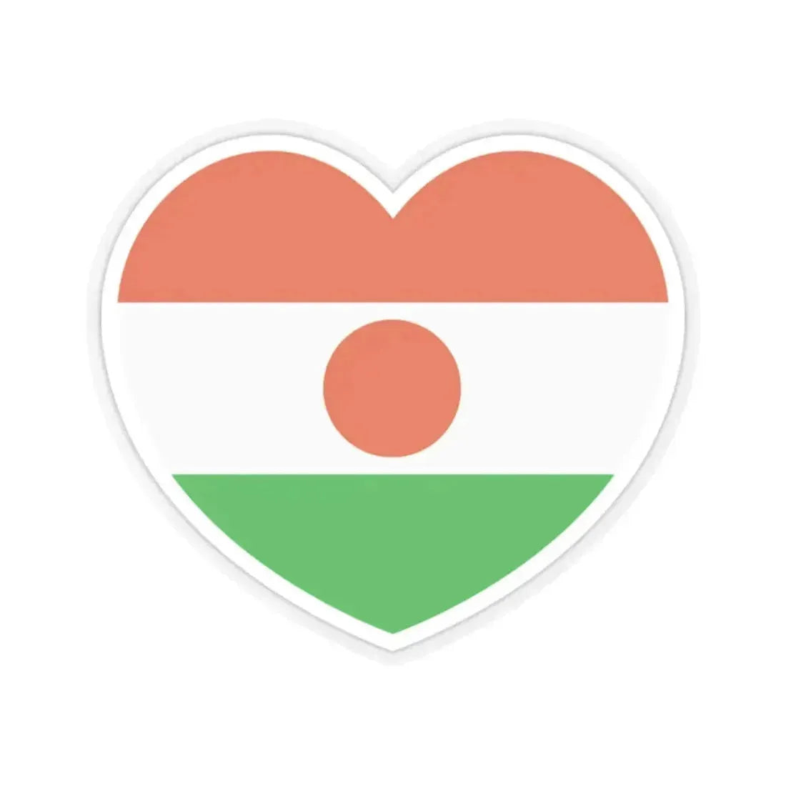Heart Flag of Niger - STICKER Vinyl Kiss-Cut Decal 2 Inch Transparent - The Sticker Space