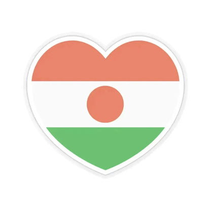 Heart Flag of Niger - STICKER Vinyl Kiss-Cut Decal 2 Inch Transparent - The Sticker Space