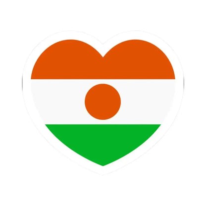 Heart Flag of Niger - STICKER Vinyl Kiss-Cut Decal 2 Inch White - The Sticker Space