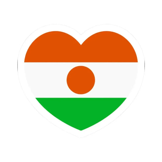 Heart Flag of Niger - STICKER Vinyl Kiss-Cut Decal 2 Inch White - The Sticker Space
