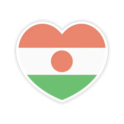 Heart Flag of Niger - STICKER Vinyl Kiss-Cut Decal 3 Inch Transparent - The Sticker Space