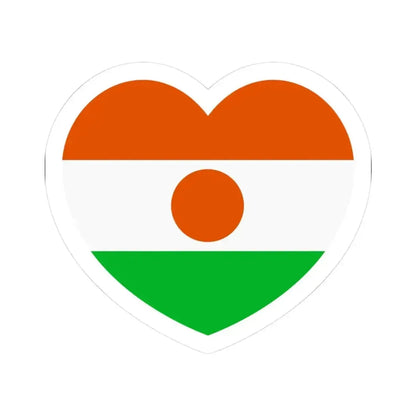Heart Flag of Niger - STICKER Vinyl Kiss-Cut Decal 3 Inch White - The Sticker Space