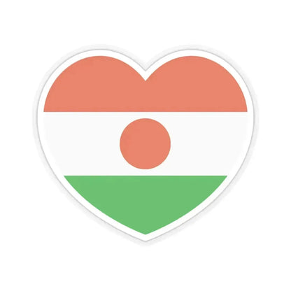 Heart Flag of Niger - STICKER Vinyl Kiss-Cut Decal 4 Inch Transparent - The Sticker Space