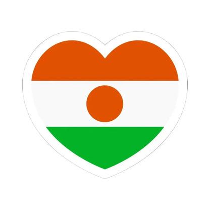 Heart Flag of Niger - STICKER Vinyl Kiss-Cut Decal 4 Inch White - The Sticker Space
