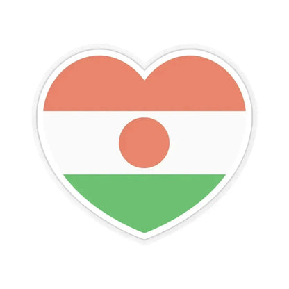 Heart Flag of Niger - STICKER Vinyl Kiss-Cut Decal 6 Inch Transparent - The Sticker Space