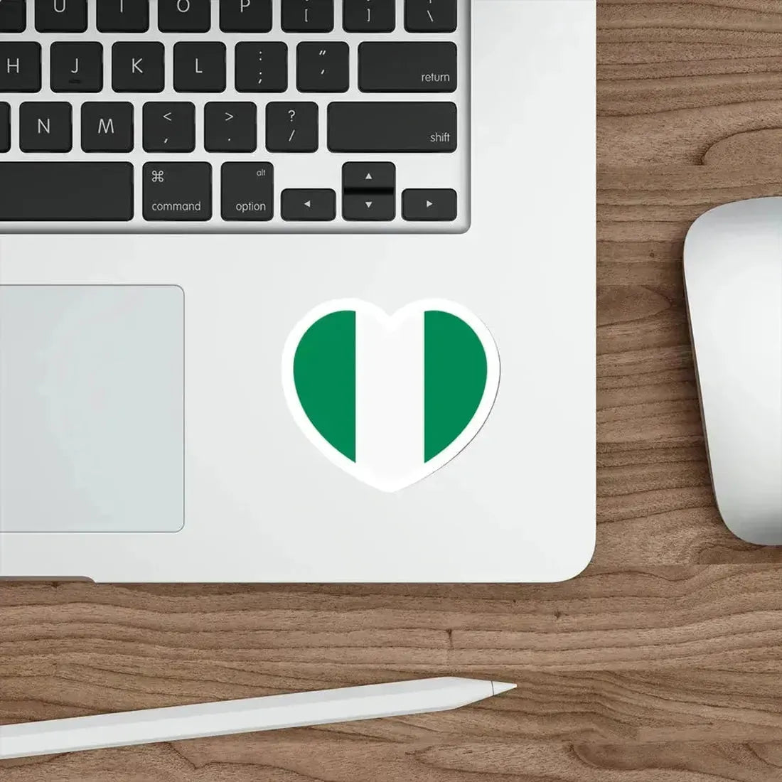 Heart Flag of Nigeria - STICKER Vinyl Die-Cut Decal - The Sticker Space