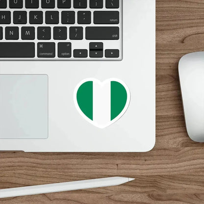 Heart Flag of Nigeria - STICKER Vinyl Die-Cut Decal - The Sticker Space