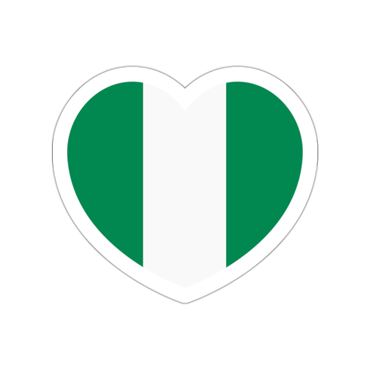 Heart Flag of Nigeria - STICKER Vinyl Die-Cut Decal-White-The Sticker Space