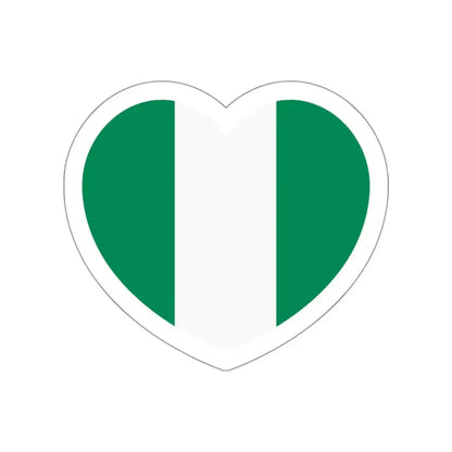 Heart Flag of Nigeria - STICKER Vinyl Die-Cut Decal White Die-Cut 3 Inch - The Sticker Space