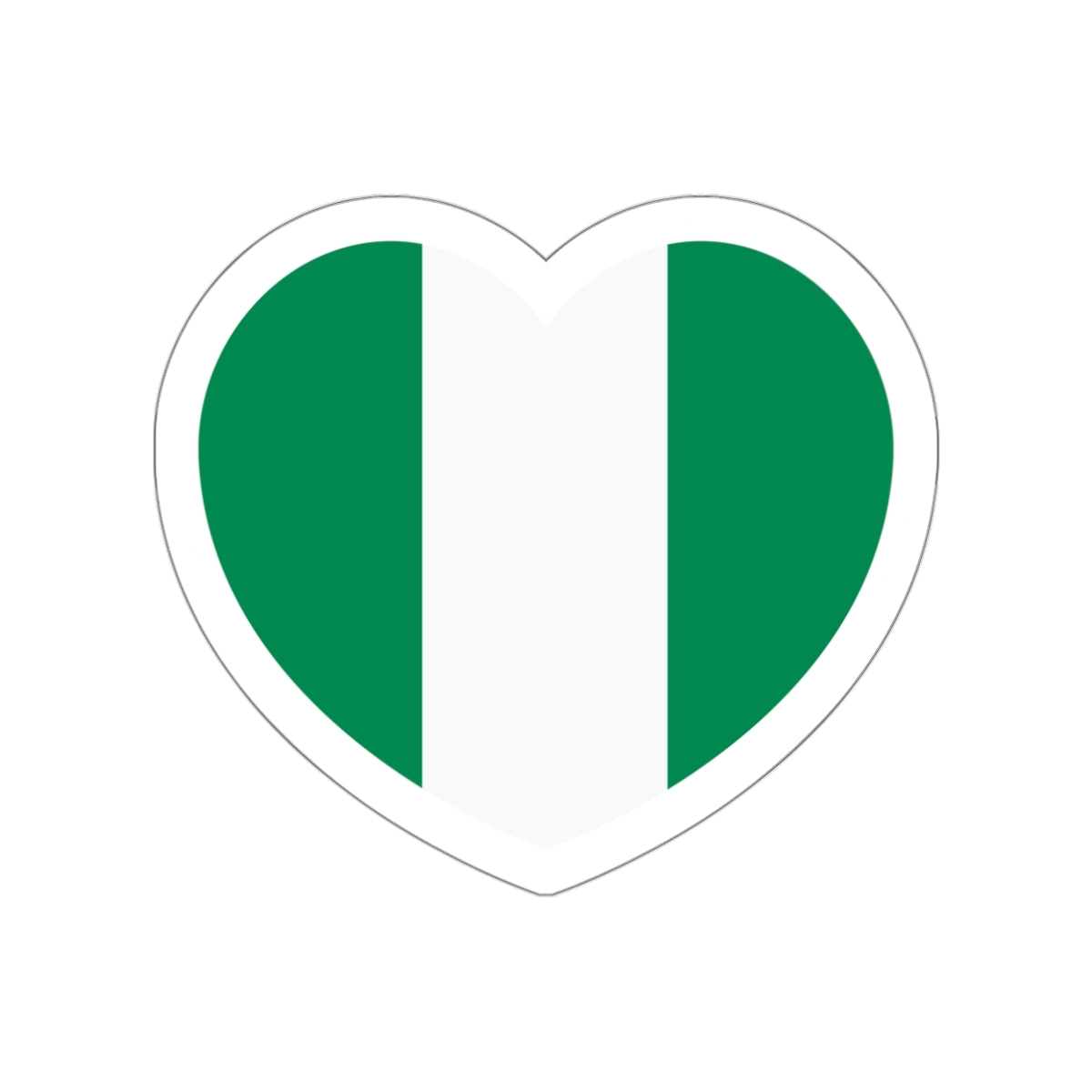 Heart Flag of Nigeria - STICKER Vinyl Die-Cut Decal-White-The Sticker Space