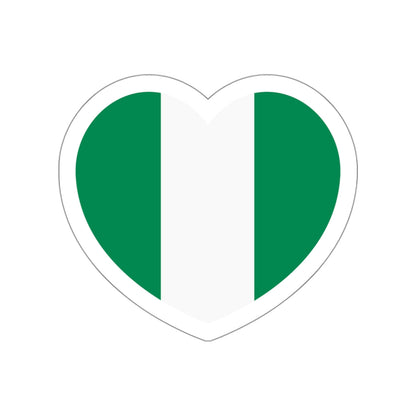 Heart Flag of Nigeria - STICKER Vinyl Die-Cut Decal-White-The Sticker Space