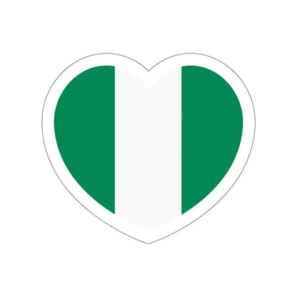 Heart Flag of Nigeria - STICKER Vinyl Die-Cut Decal White Die-Cut 4 Inch - The Sticker Space