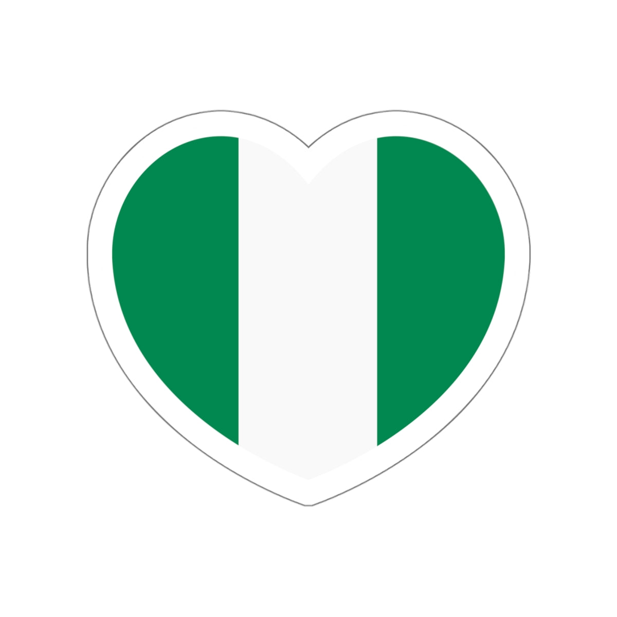 Heart Flag of Nigeria - STICKER Vinyl Die-Cut Decal-White-The Sticker Space