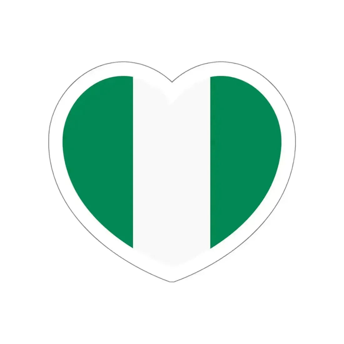 Heart Flag of Nigeria - STICKER Vinyl Die-Cut Decal White Die-Cut 6 Inch - The Sticker Space