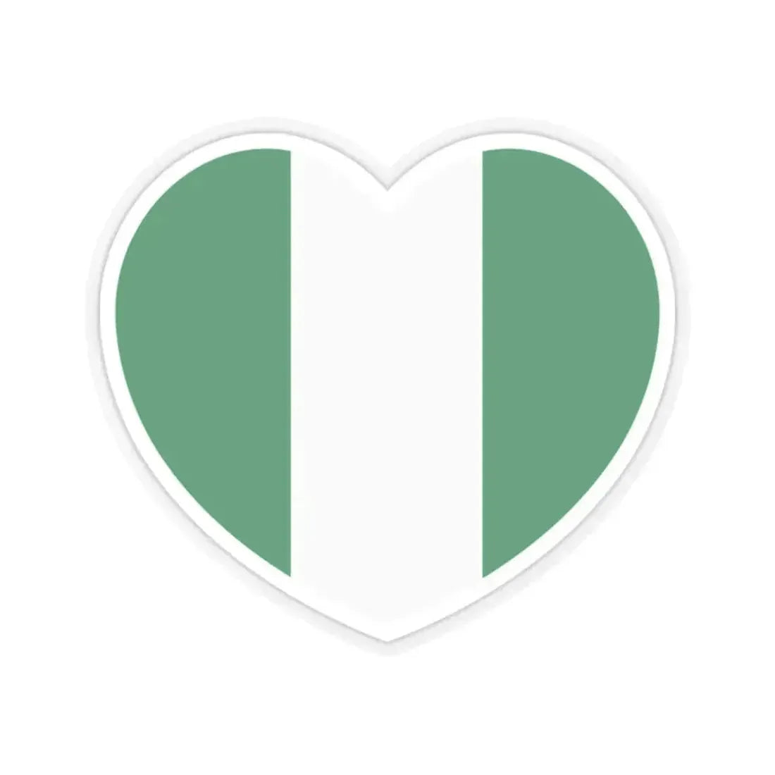 Heart Flag of Nigeria - STICKER Vinyl Kiss-Cut Decal 2 Inch Transparent - The Sticker Space