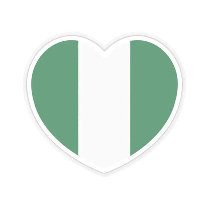 Heart Flag of Nigeria - STICKER Vinyl Kiss-Cut Decal 2 Inch Transparent - The Sticker Space