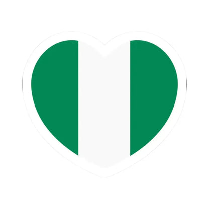 Heart Flag of Nigeria - STICKER Vinyl Kiss-Cut Decal 2 Inch White - The Sticker Space