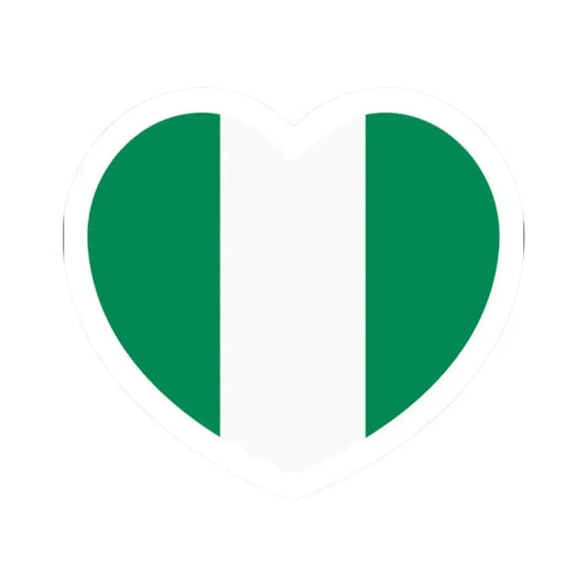 Heart Flag of Nigeria - STICKER Vinyl Kiss-Cut Decal 2 Inch White - The Sticker Space