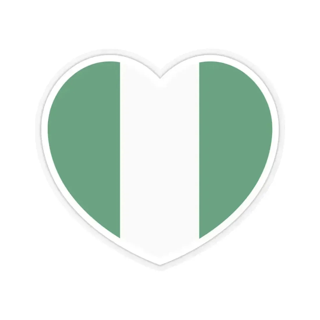 Heart Flag of Nigeria - STICKER Vinyl Kiss-Cut Decal 3 Inch Transparent - The Sticker Space