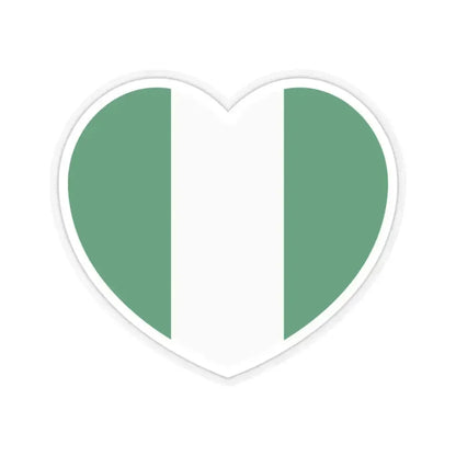 Heart Flag of Nigeria - STICKER Vinyl Kiss-Cut Decal 3 Inch Transparent - The Sticker Space