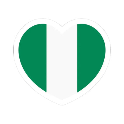 Heart Flag of Nigeria - STICKER Vinyl Kiss-Cut Decal 3 Inch White - The Sticker Space