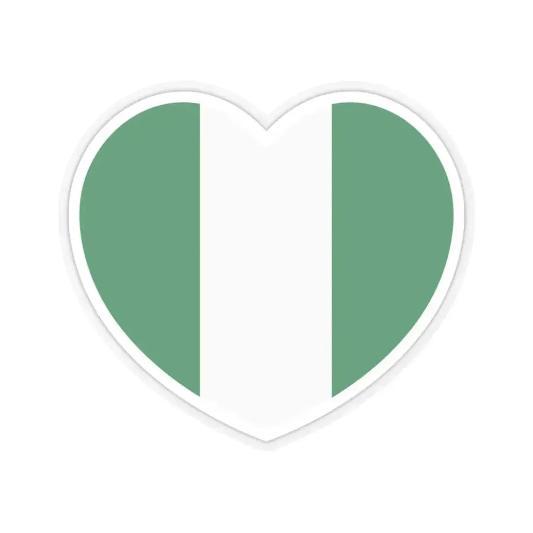 Heart Flag of Nigeria - STICKER Vinyl Kiss-Cut Decal 4 Inch Transparent - The Sticker Space