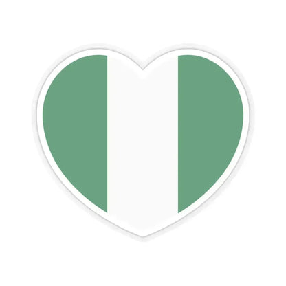 Heart Flag of Nigeria - STICKER Vinyl Kiss-Cut Decal 4 Inch Transparent - The Sticker Space