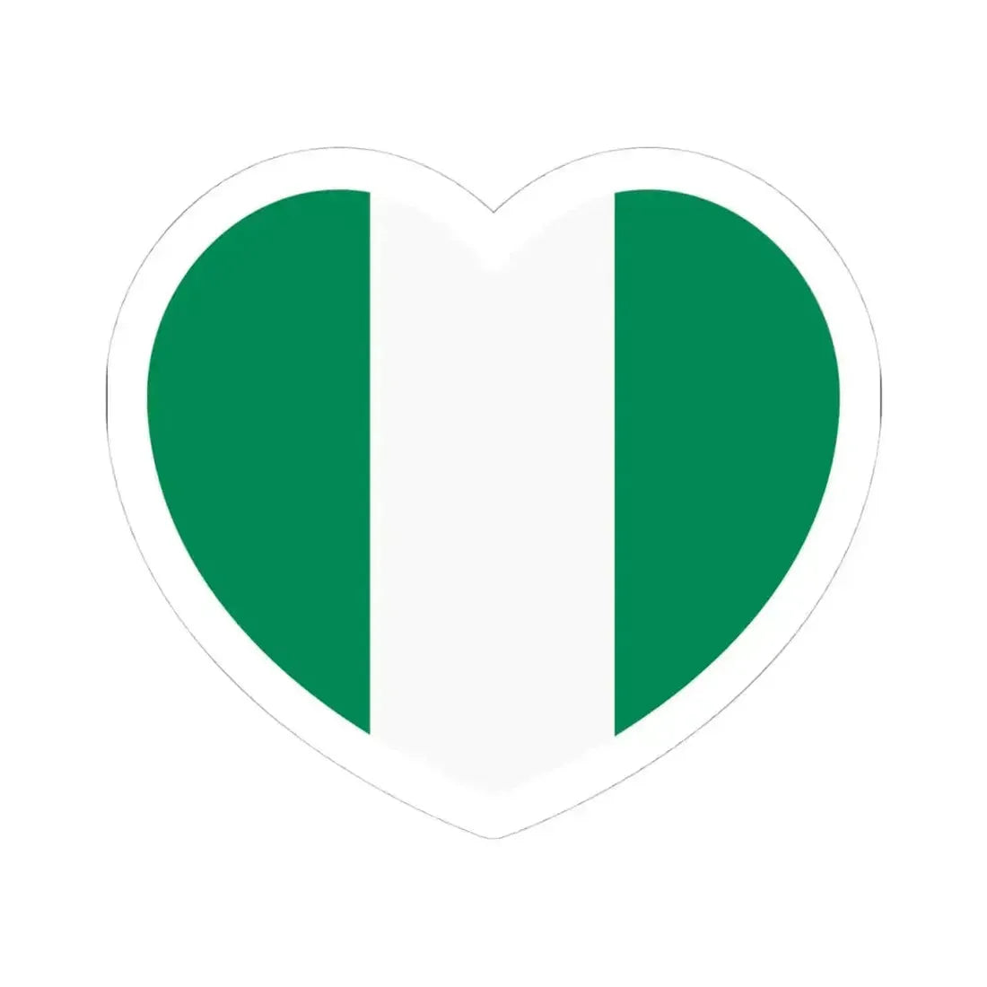 Heart Flag of Nigeria - STICKER Vinyl Kiss-Cut Decal 4 Inch White - The Sticker Space