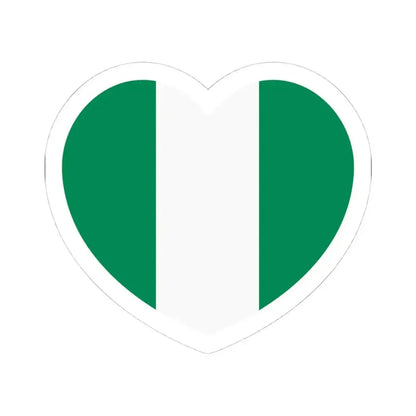 Heart Flag of Nigeria - STICKER Vinyl Kiss-Cut Decal 4 Inch White - The Sticker Space