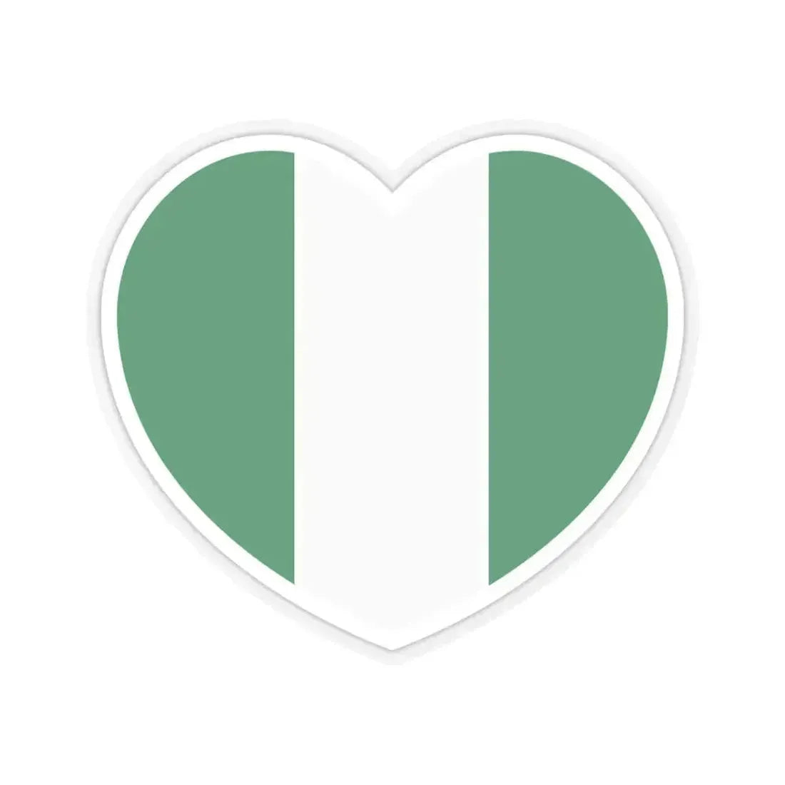 Heart Flag of Nigeria - STICKER Vinyl Kiss-Cut Decal 6 Inch Transparent - The Sticker Space