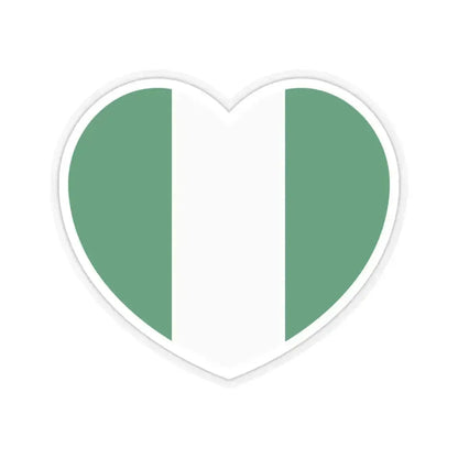 Heart Flag of Nigeria - STICKER Vinyl Kiss-Cut Decal 6 Inch Transparent - The Sticker Space