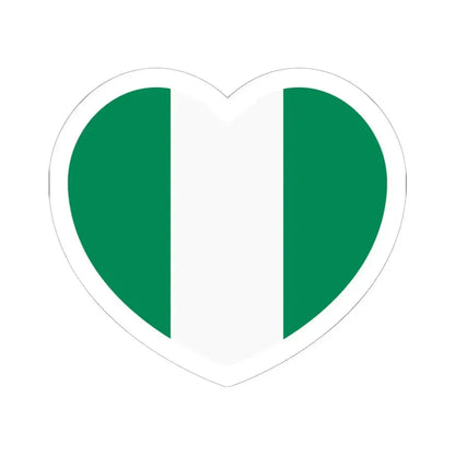 Heart Flag of Nigeria - STICKER Vinyl Kiss-Cut Decal 6 Inch White - The Sticker Space