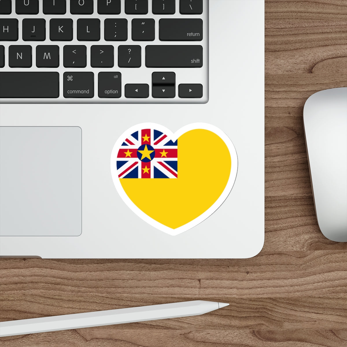 Heart Flag of Niue - STICKER Vinyl Die-Cut Decal-The Sticker Space