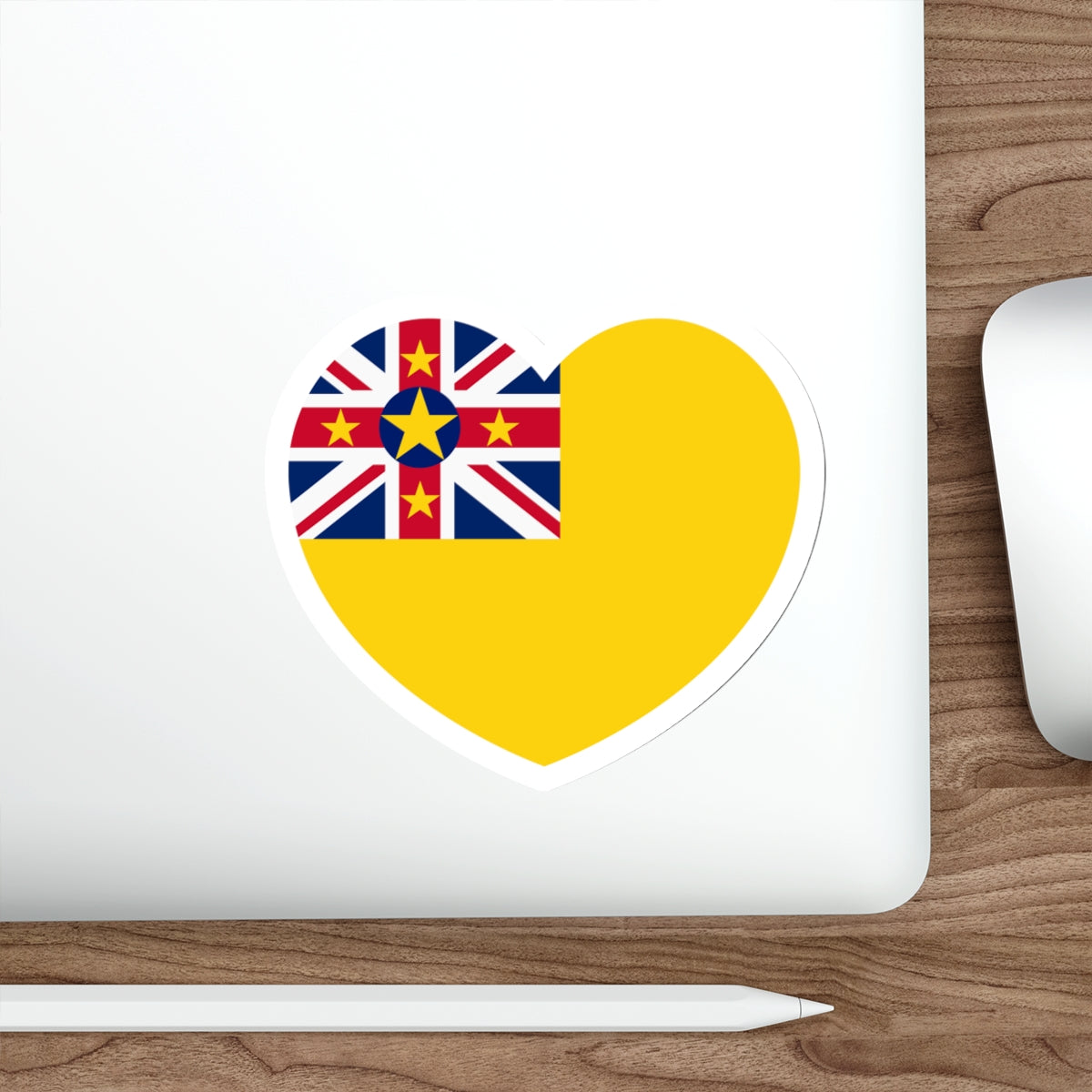 Heart Flag of Niue - STICKER Vinyl Die-Cut Decal-The Sticker Space