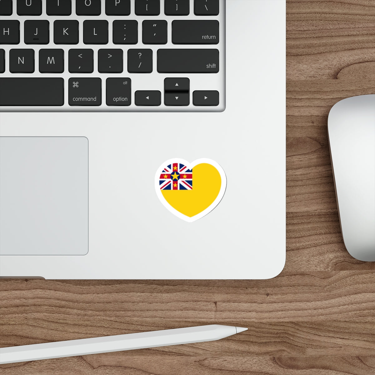 Heart Flag of Niue - STICKER Vinyl Die-Cut Decal-The Sticker Space