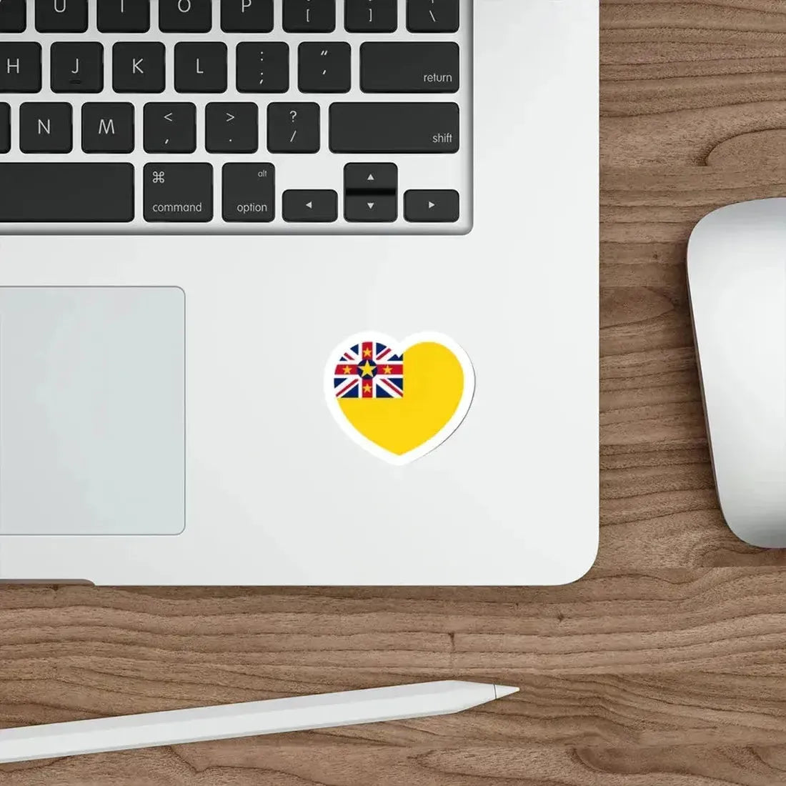 Heart Flag of Niue - STICKER Vinyl Die-Cut Decal - The Sticker Space