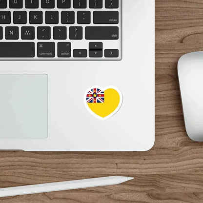 Heart Flag of Niue - STICKER Vinyl Die-Cut Decal - The Sticker Space
