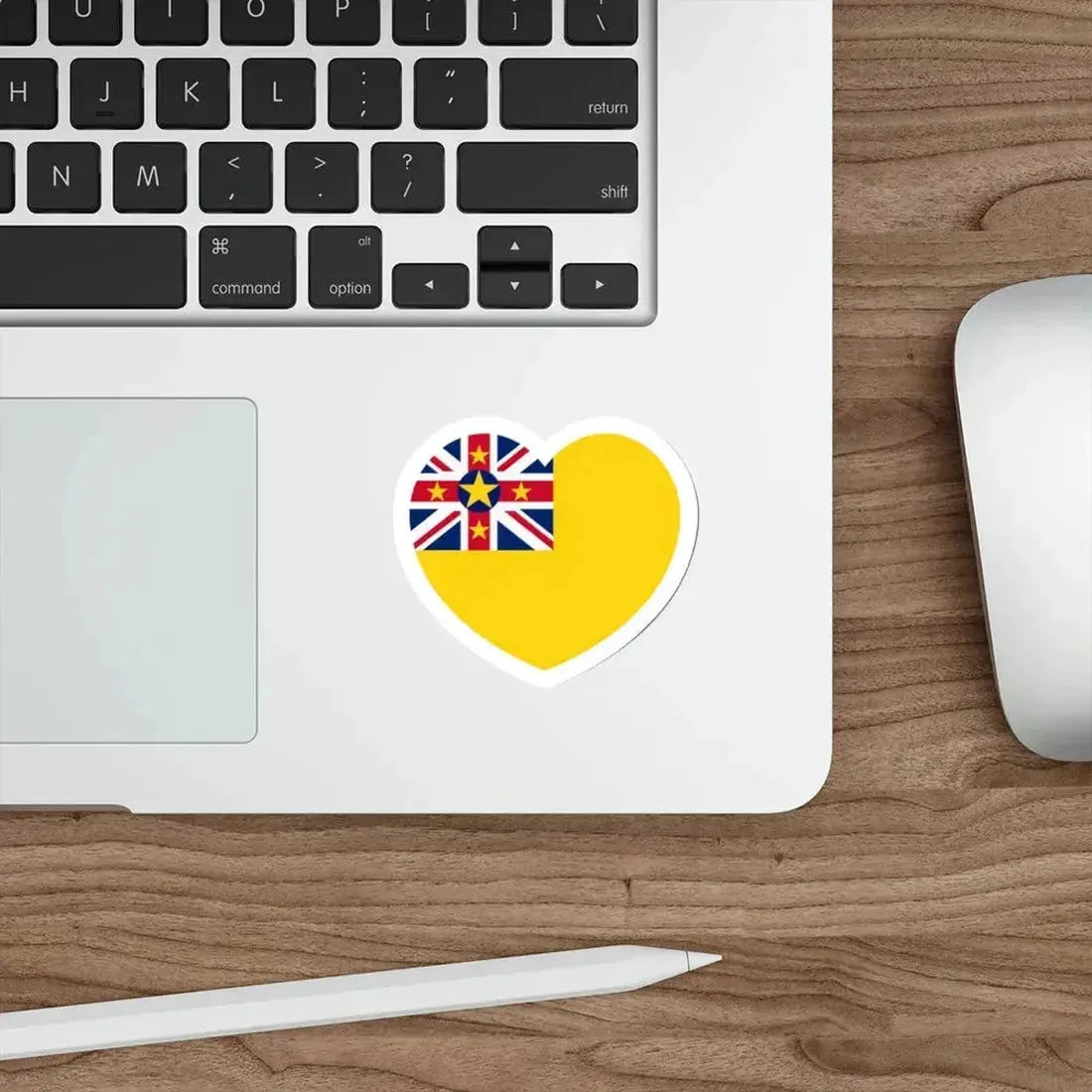 Heart Flag of Niue - STICKER Vinyl Die-Cut Decal - The Sticker Space