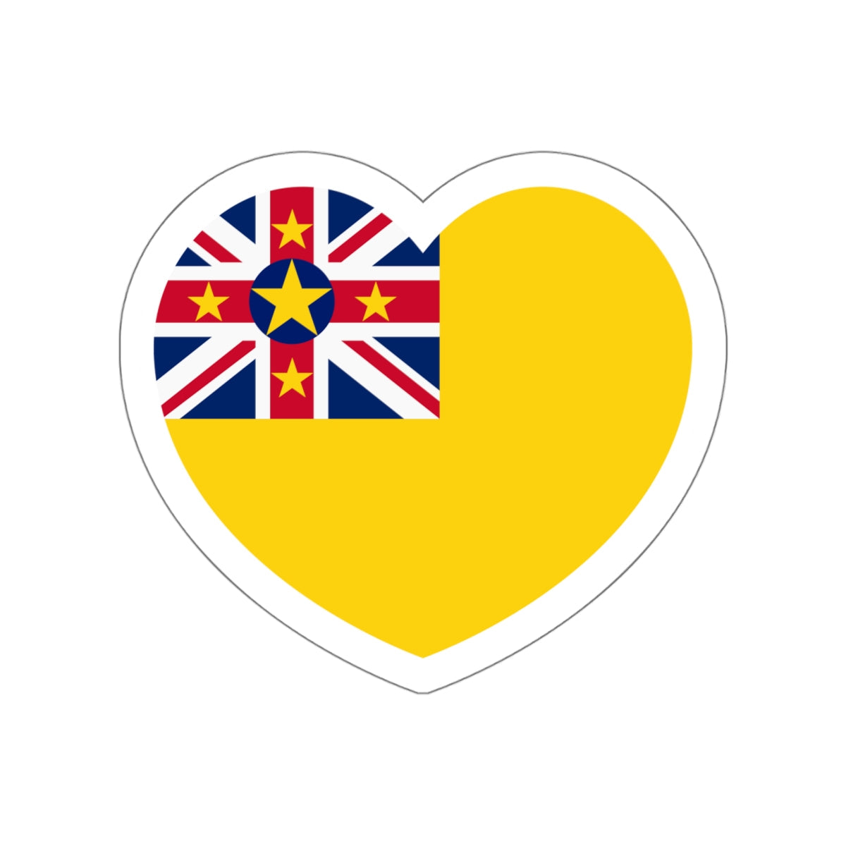 Heart Flag of Niue - STICKER Vinyl Die-Cut Decal-White-The Sticker Space