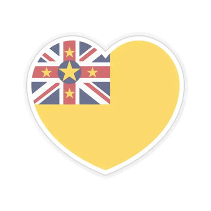 Heart Flag of Niue - STICKER Vinyl Kiss-Cut Decal 2 Inch Transparent - The Sticker Space