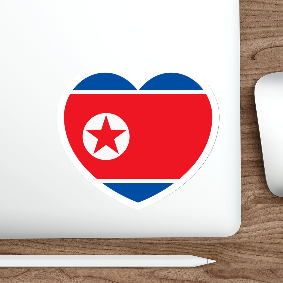 Heart Flag of North Korea 1948-1992 - STICKER Vinyl Die-Cut Decal-The Sticker Space