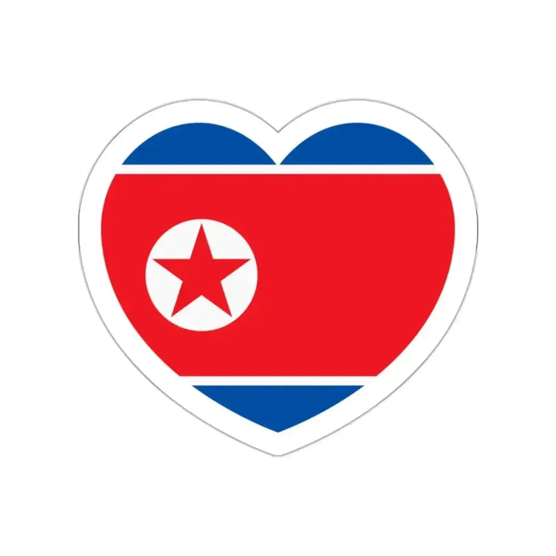 Heart Flag of North Korea 1948-1992 - STICKER Vinyl Die-Cut Decal White Die-Cut 2 Inch - The Sticker Space
