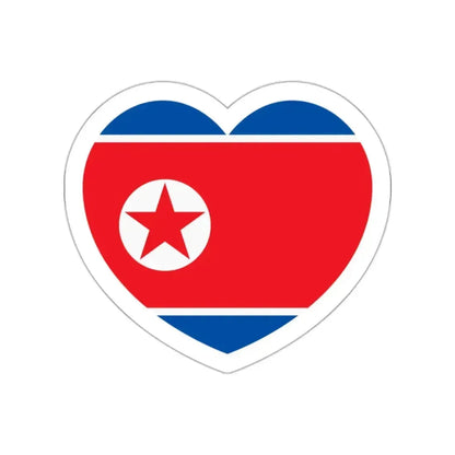 Heart Flag of North Korea 1948-1992 - STICKER Vinyl Die-Cut Decal White Die-Cut 2 Inch - The Sticker Space